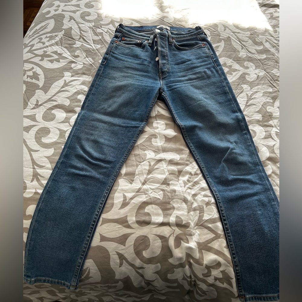 Re/Done 90s high rise straight ankle jeans!